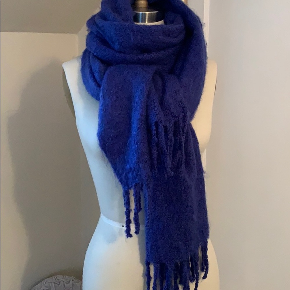 Free People Cobalt Blue Blanket Scarf
